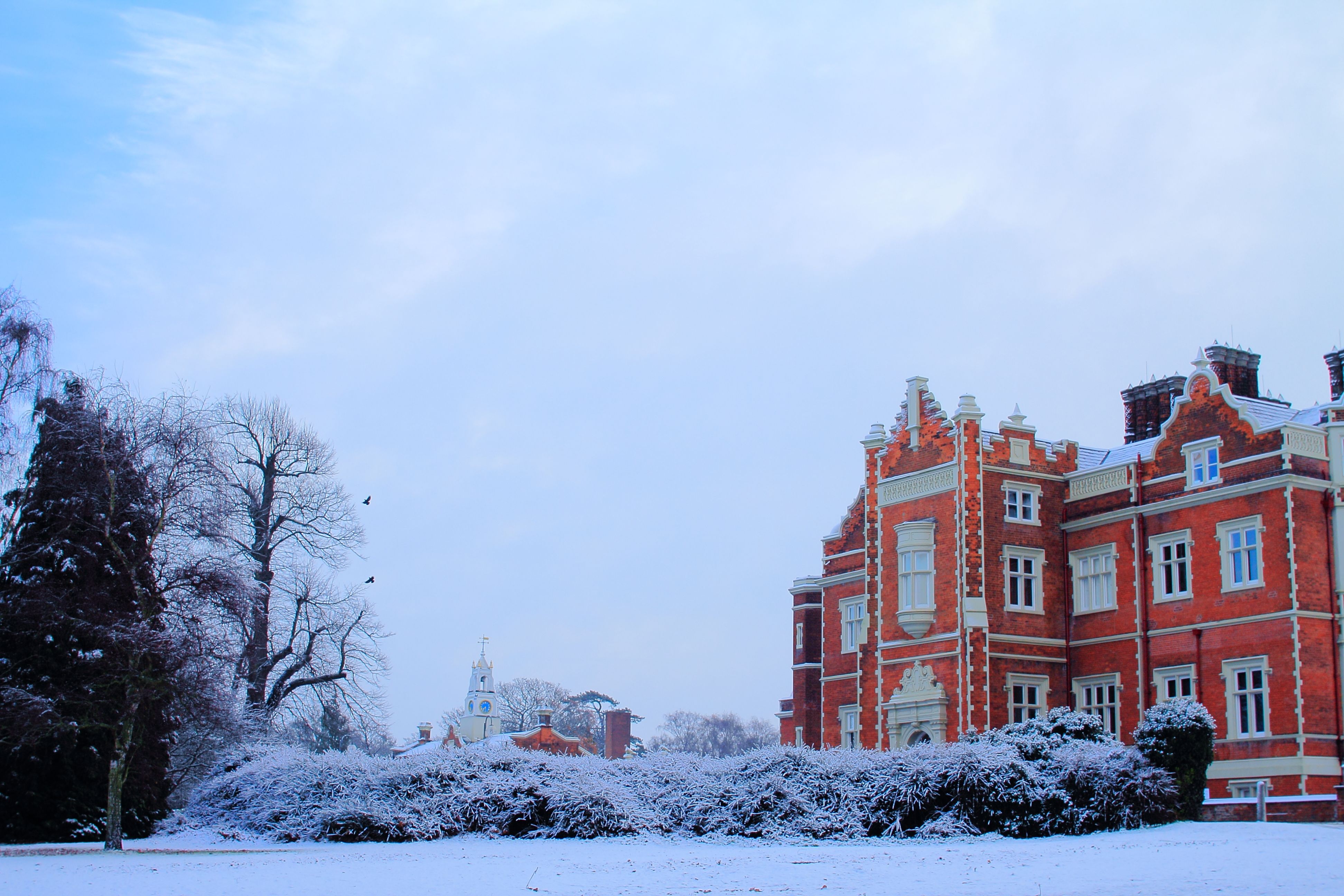 Snowy view of Edge Hotel School