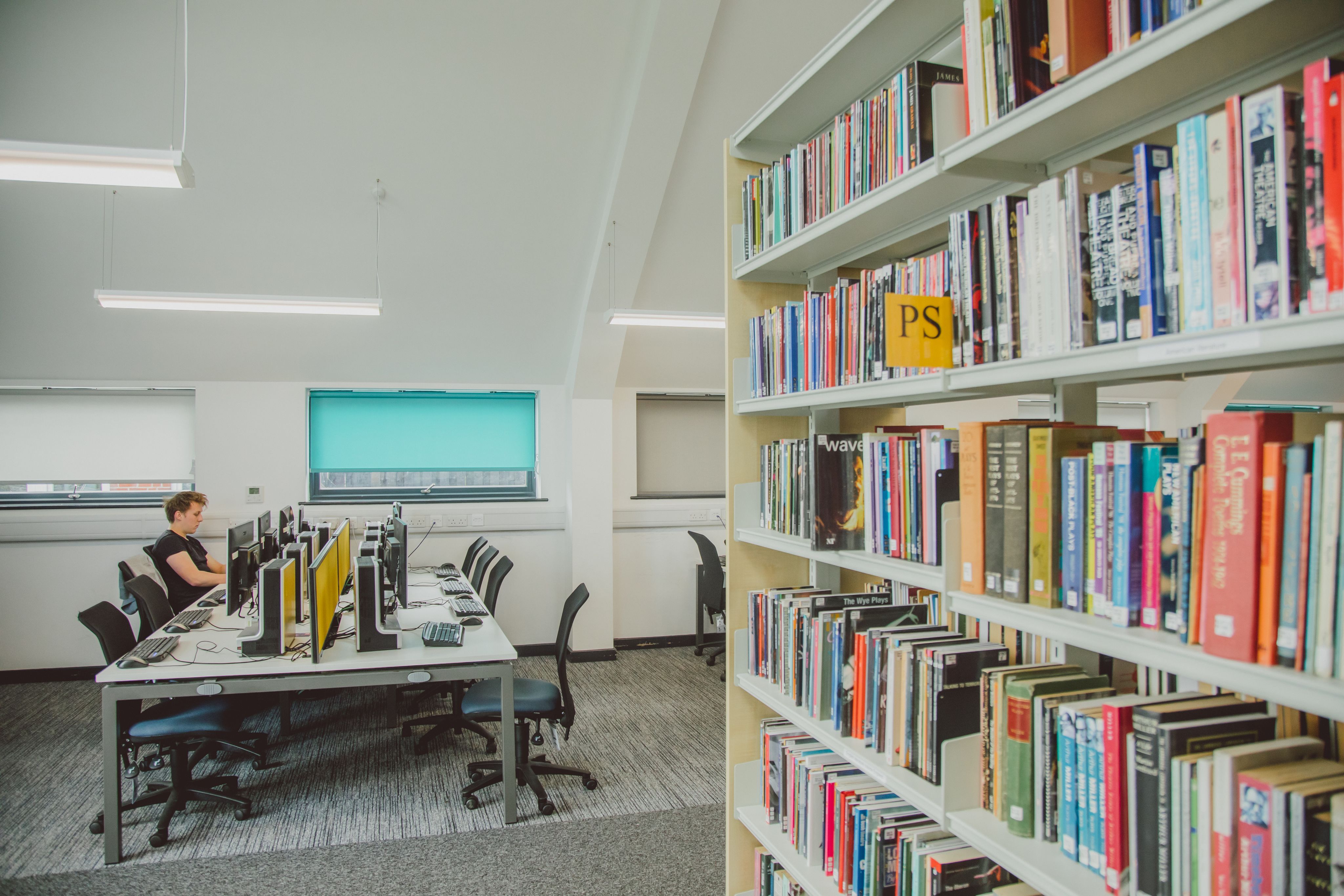 Student studying in the library 