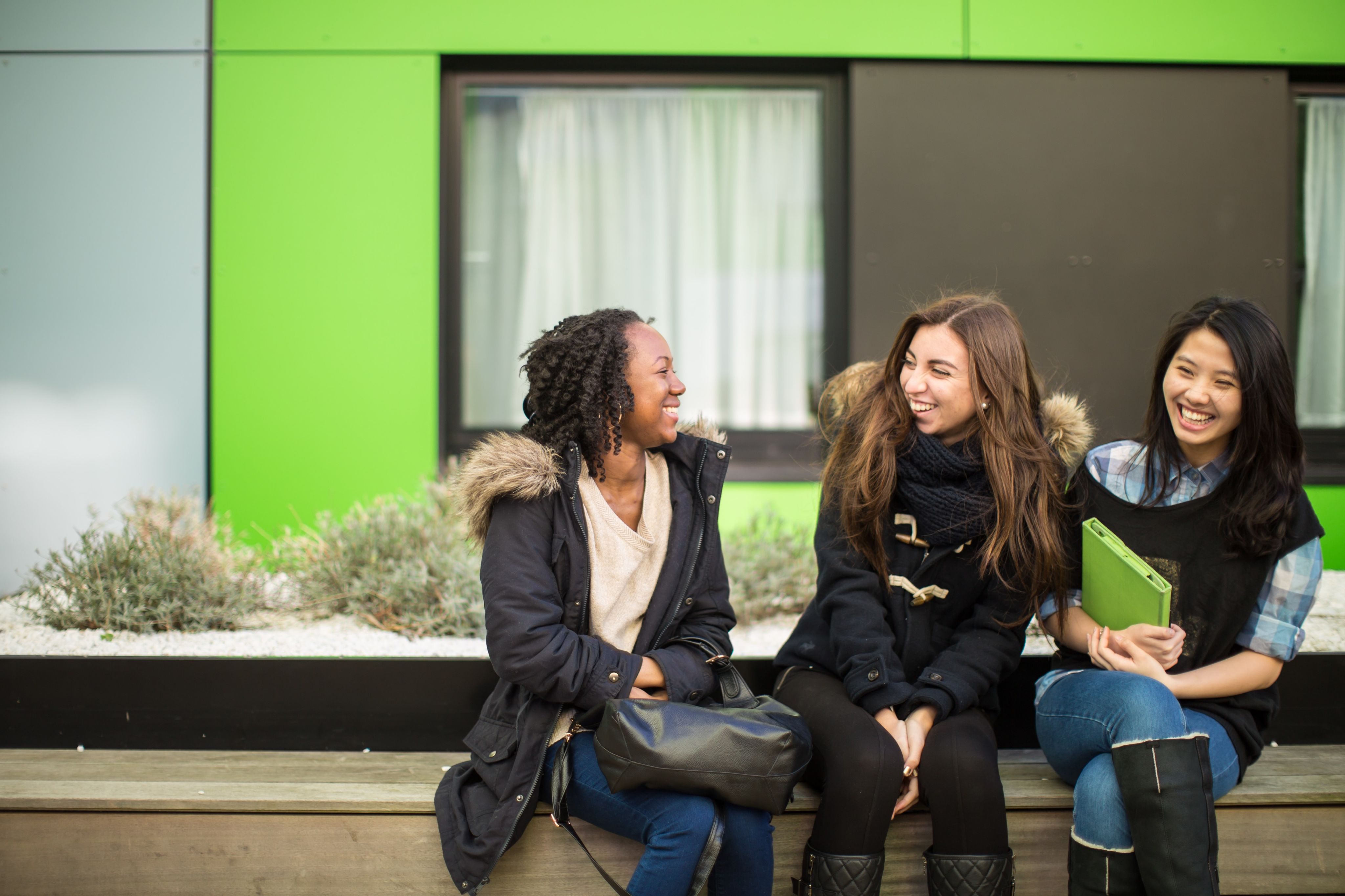Students outside Southend accommodation