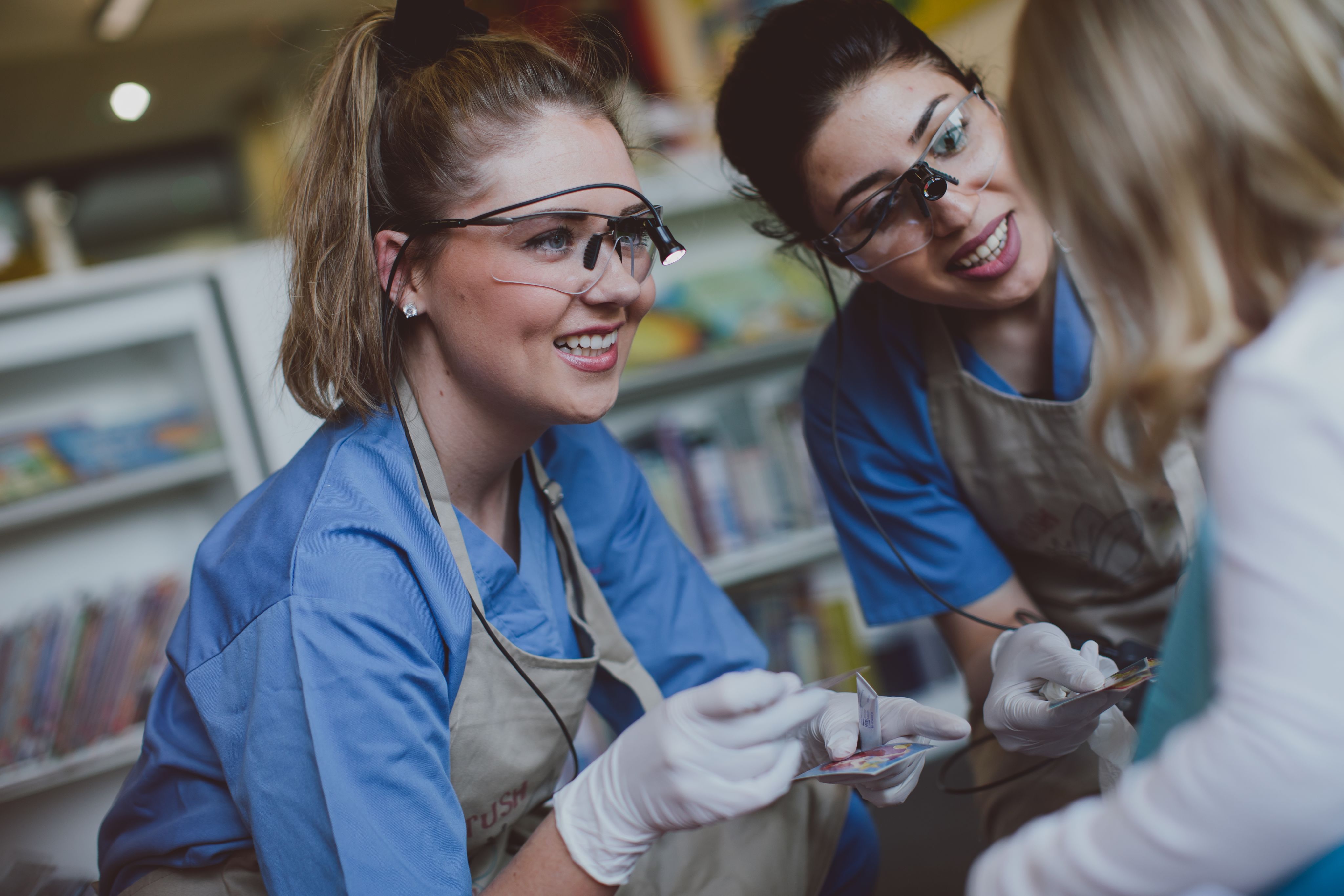 Students in a dental practical session